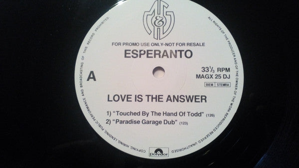 Esperanto - Love Is The Answer - Used Vinyl Record 12"