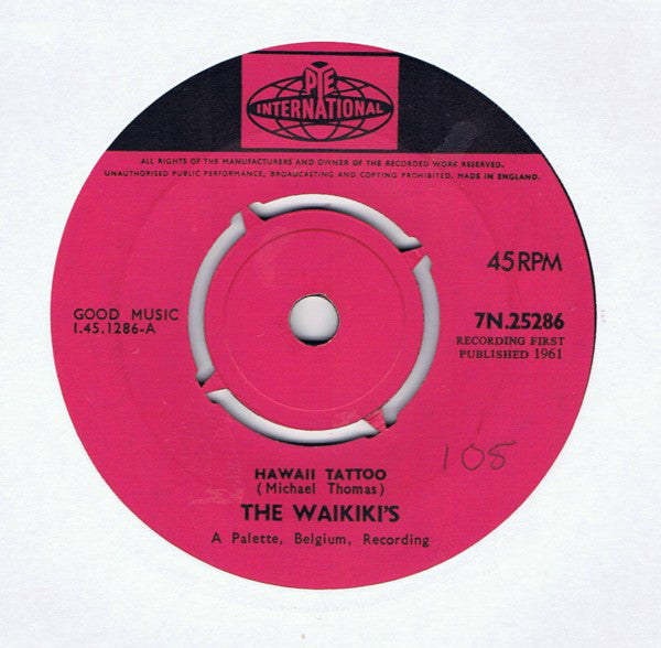 Waikiki's - Hawaii Tattoo - Used Vinyl Record 7"