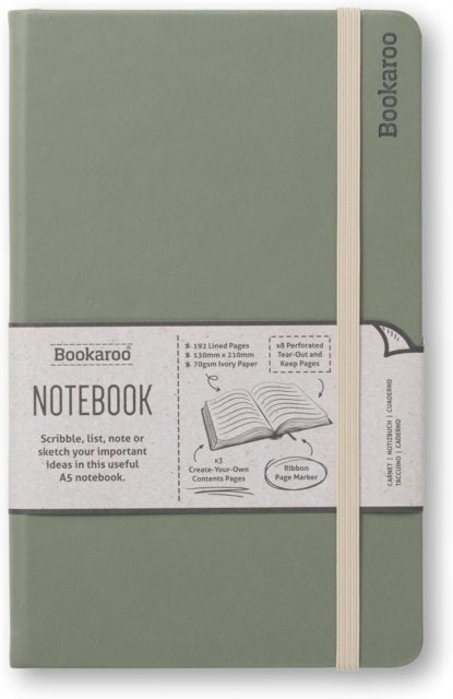 Bookaroo Notebook (A5) Journal - Fern - New Paperback
