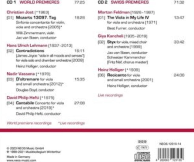 Jurg Dahler - Viola Concertos "Signatures of Life - LIVE!" - CD