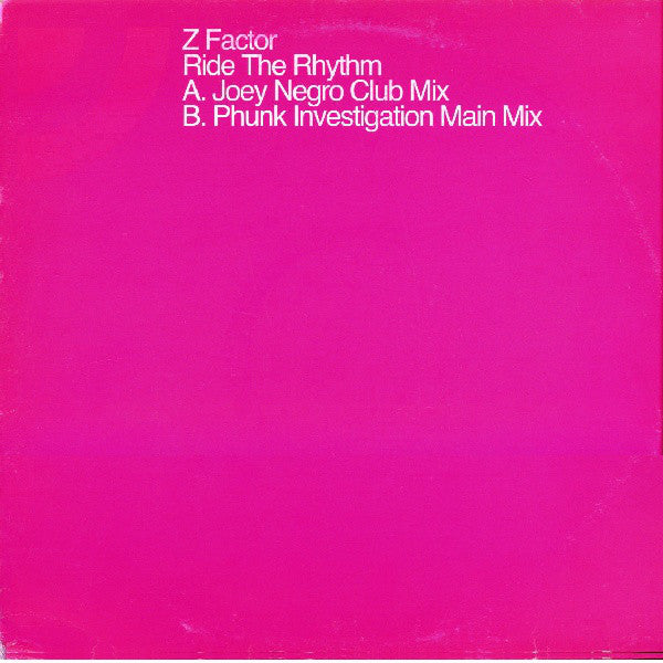 Z Factor - Ride The Rhythm - Used Vinyl Record 12"