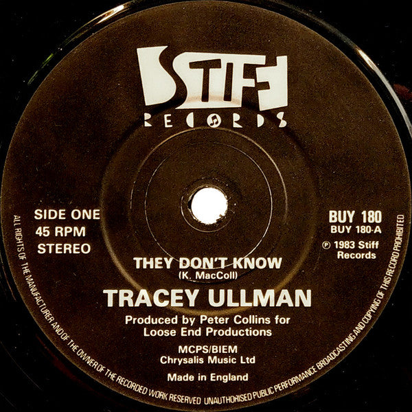 Tracey Ullman - y Don't Know - Used Vinyl Record 7"