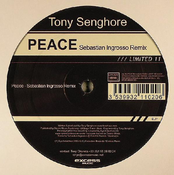 Tony Senghore - Peace - Used Vinyl Record 12"