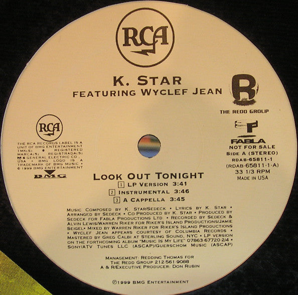 K. Star - Look Out Tonight - Used Vinyl Record 12"