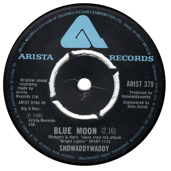 Showaddywaddy - Blue Moon - Used Vinyl Record 7"