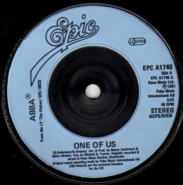 ABBA - One Of Us - Used Vinyl Record 7"