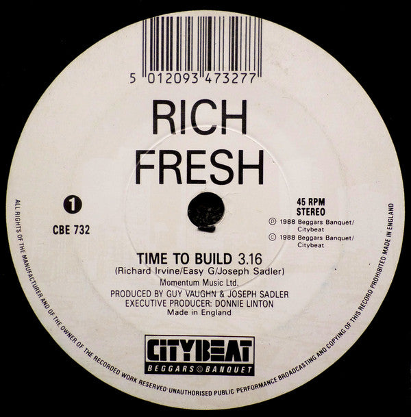 Rich Fresh - Time To Build - Used Vinyl Record 7"