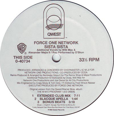 Force One Network - Sista Sista / Force One Vibe - Used Vinyl Record