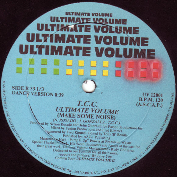 T.C.C. - Ultimate Volume (Make Some Noise) - Used Vinyl Record 12"