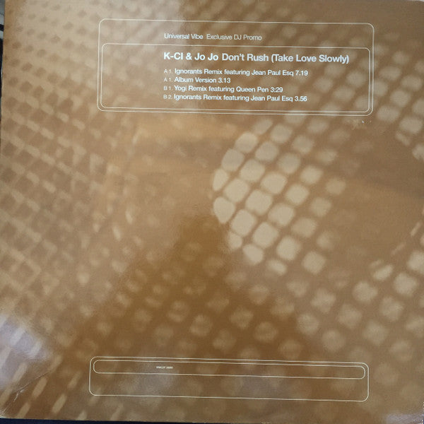K-Ci & JoJo - Don't Rush (Take Love Slowly) - Used Vinyl Reco