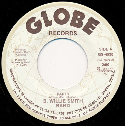 B. Willie Smith Band - Party - Used Vinyl Record 7"