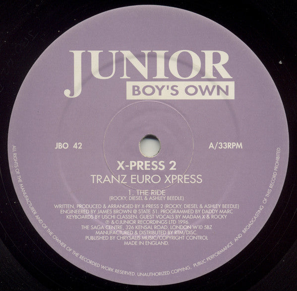X-Press 2 - Tranz Euro Xpress - Used Vinyl Record 12"