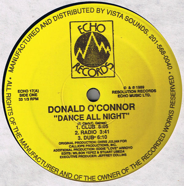 Donald O - Dance All Night - New Vinyl Record 12"