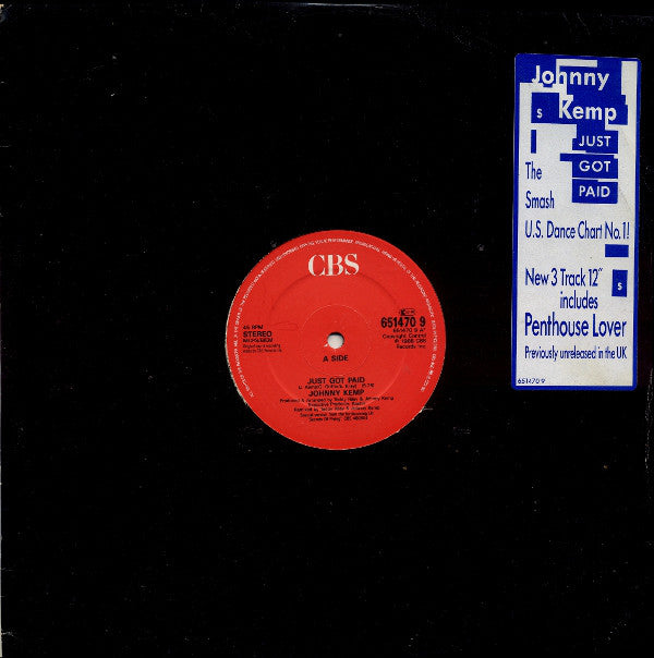 Johnny Kemp - Just Got Paid - Used Vinyl Record 12"