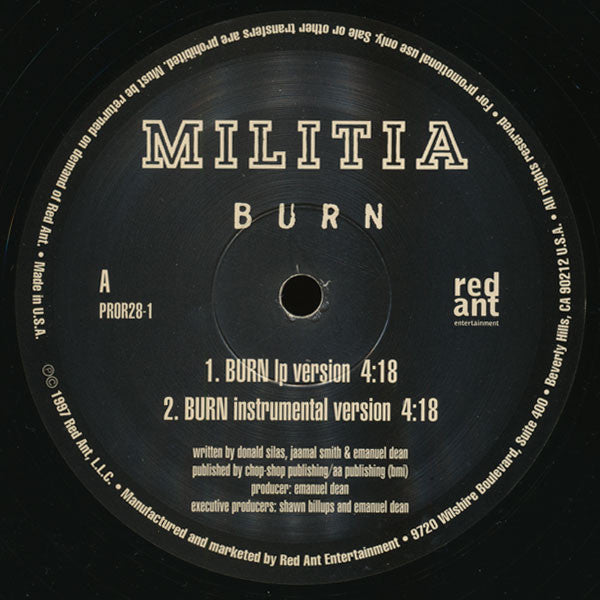 Militia - Burn - Used Vinyl Record 12"