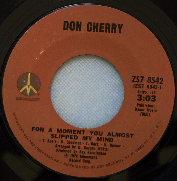 Don Cherry - For A Moment You Almost Slipped My Mind - Used Vinyl Rec