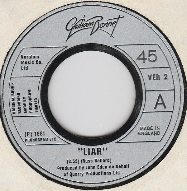 Graham Bonnet - Liar - Used Vinyl Record 7"