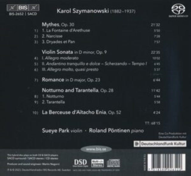 PARK/PONTINEN - KAROL SZYMANOWSKI MYTHES - MU - CD