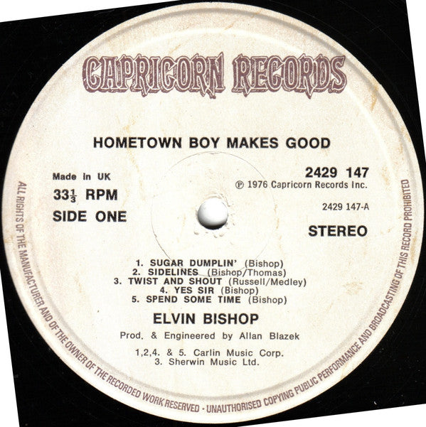 Elvin Bishop - Hometown Boy Makes Good! - Used Vinyl Record