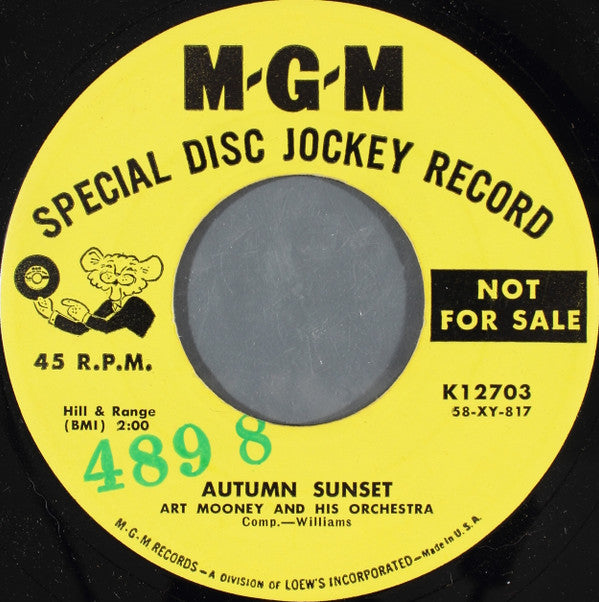 Art Mooney & His Orc - Autumn Sunset / Saw My Baby On TV - Us