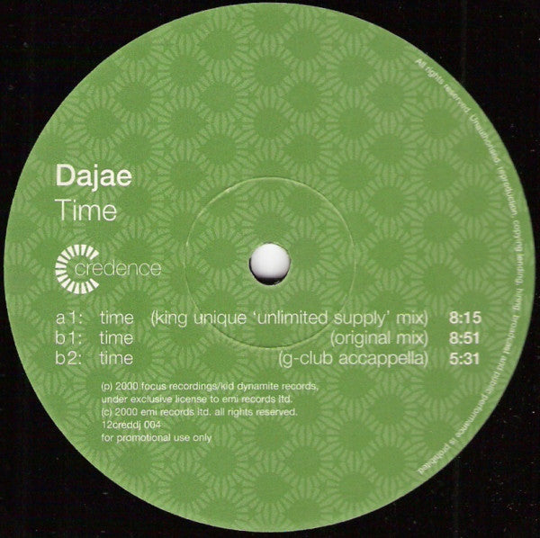 Dajae - Time - Used Vinyl Record 12"
