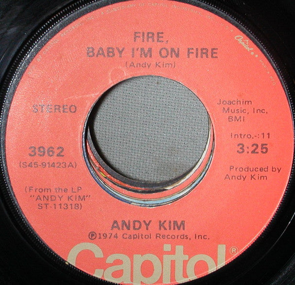 Andy Kim - Fire Baby, I'm On Fire - Used Vinyl Record 7"