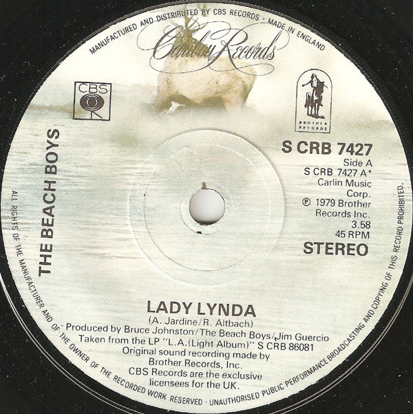 Beach Boys - Lady Lynda - Used Vinyl Record 7"
