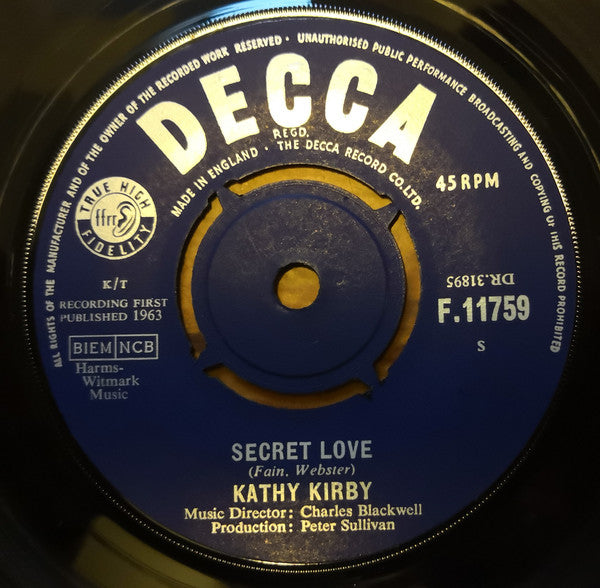 Kathy Kirby - Secret Love - Used Vinyl Record 7"