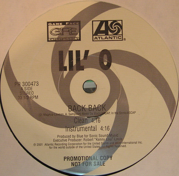 Lil' O - Back Back - Used Vinyl Record 12"