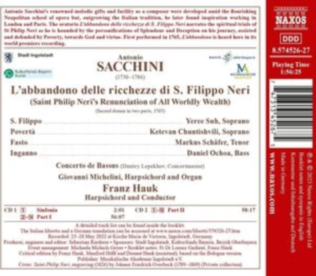 CONCERTO DE BASSUS/H - SACCHINI - L ABBANDONO - CD