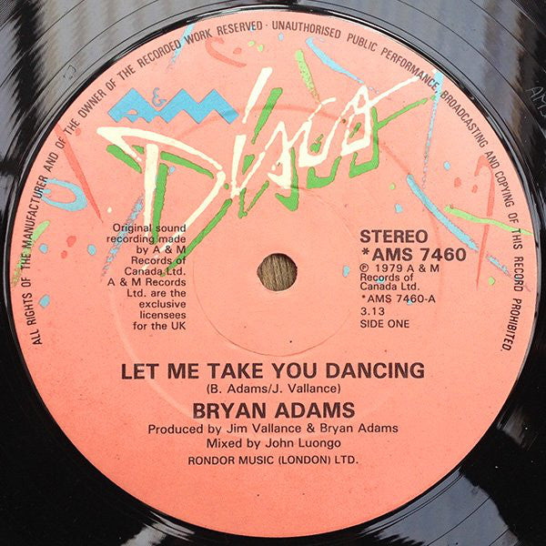 Bryan Adams - Let Me Take You Dancing - Used Vinyl Record 12"