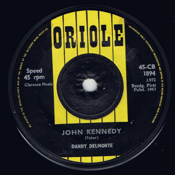 Danny Delmonte - John Kennedy - Used Vinyl Record 7"