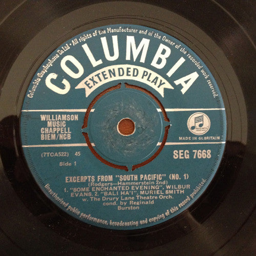 Wilbur Evans - Excerpts From "South Pacific" (#1) - Used Vinyl Record 7"