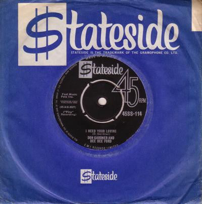 Don Gardner - I Need Your Loving - Used Vinyl Record 7"