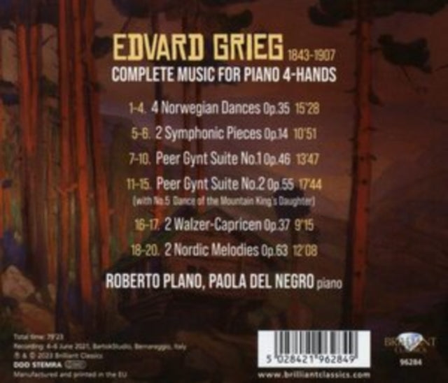 ROBERTO PLANO|PAOLA - GRIEG COMPLETE MUSIC FOR PIAN - CD