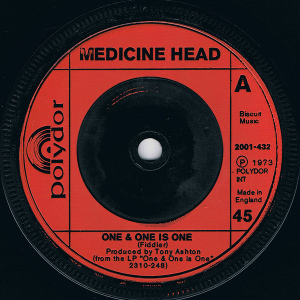 Medicine Head - One & One Is One - Used Vinyl Record 7"