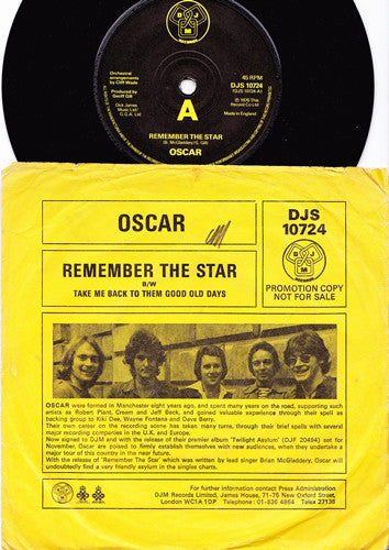 Oscar - Remember The Star - Used Vinyl Record 7"