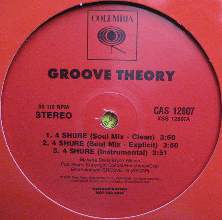 Groove Theory - 4 Shure - Used Vinyl Record 12"