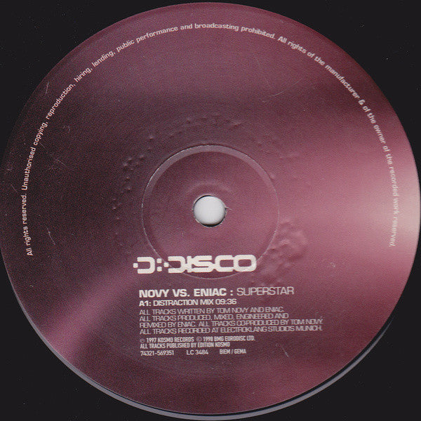 Novy Vs. Eniac - Superstar - Used Vinyl Record 12"