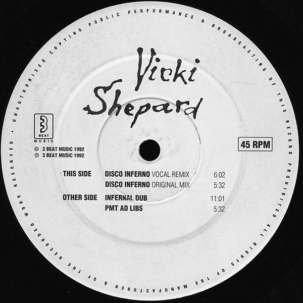 Vicki Shepard - Disco Inferno - Used Vinyl Record 12"