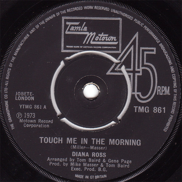 Diana Ross - Touch Me In The Morning - Used Vinyl Record 7"