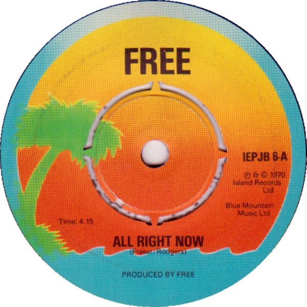 Free - All Right Now / Wishing Well - Used Vinyl Record 7"