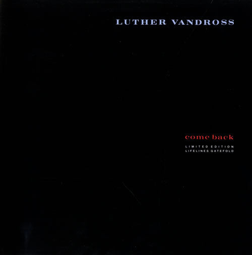 Luther Vandross - Come Back - Used Vinyl Record 12"
