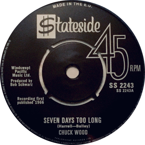 Chuck Wood - Seven Days Too Long / Dance, Dance, Dance - Used Vinyl R