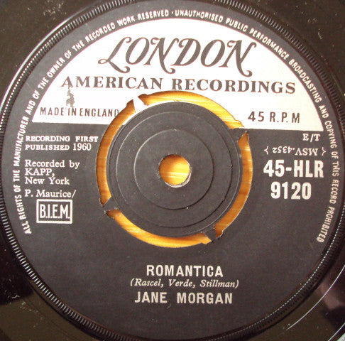 Jane Morgan - Romantica - Used Vinyl Record 7"