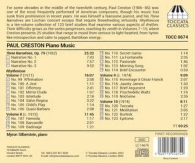 MYRON SILBERSTEIN - PAUL CRESTON PIANO MUSIC - CD
