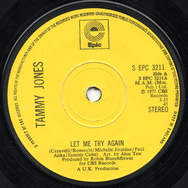 Tammy Jones - Let Me Try Again - Used Vinyl Record 7"