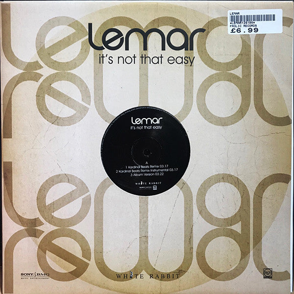 Lemar - It's Not That Easy - Used Vinyl Record 12"