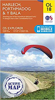 Harlech : Porthmadog & Bala / Y Bala : OL18 - New Sheet map
