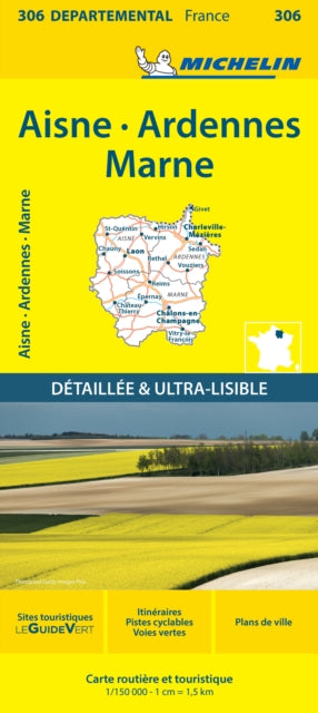 Michelin - Aisne Ardennes Marne - Local Map 306 : Map - New Sheet map